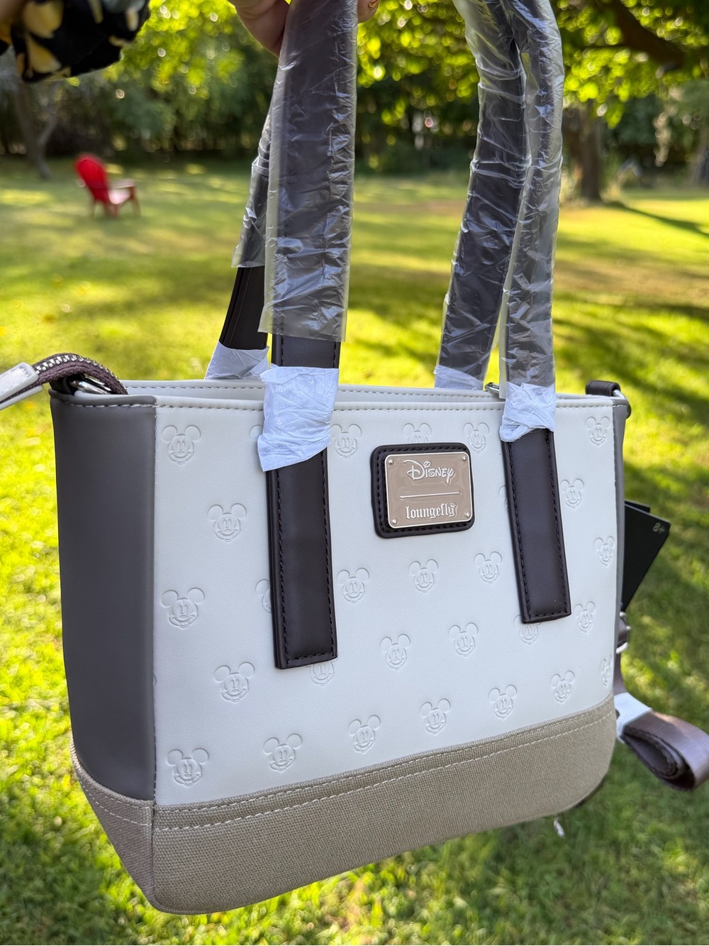 Loungefly Disney Mickey Mouse Neutral Debossed Tote Crossbody Bag NWT